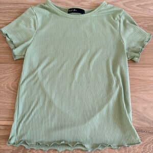 Light Green Ribbed Top